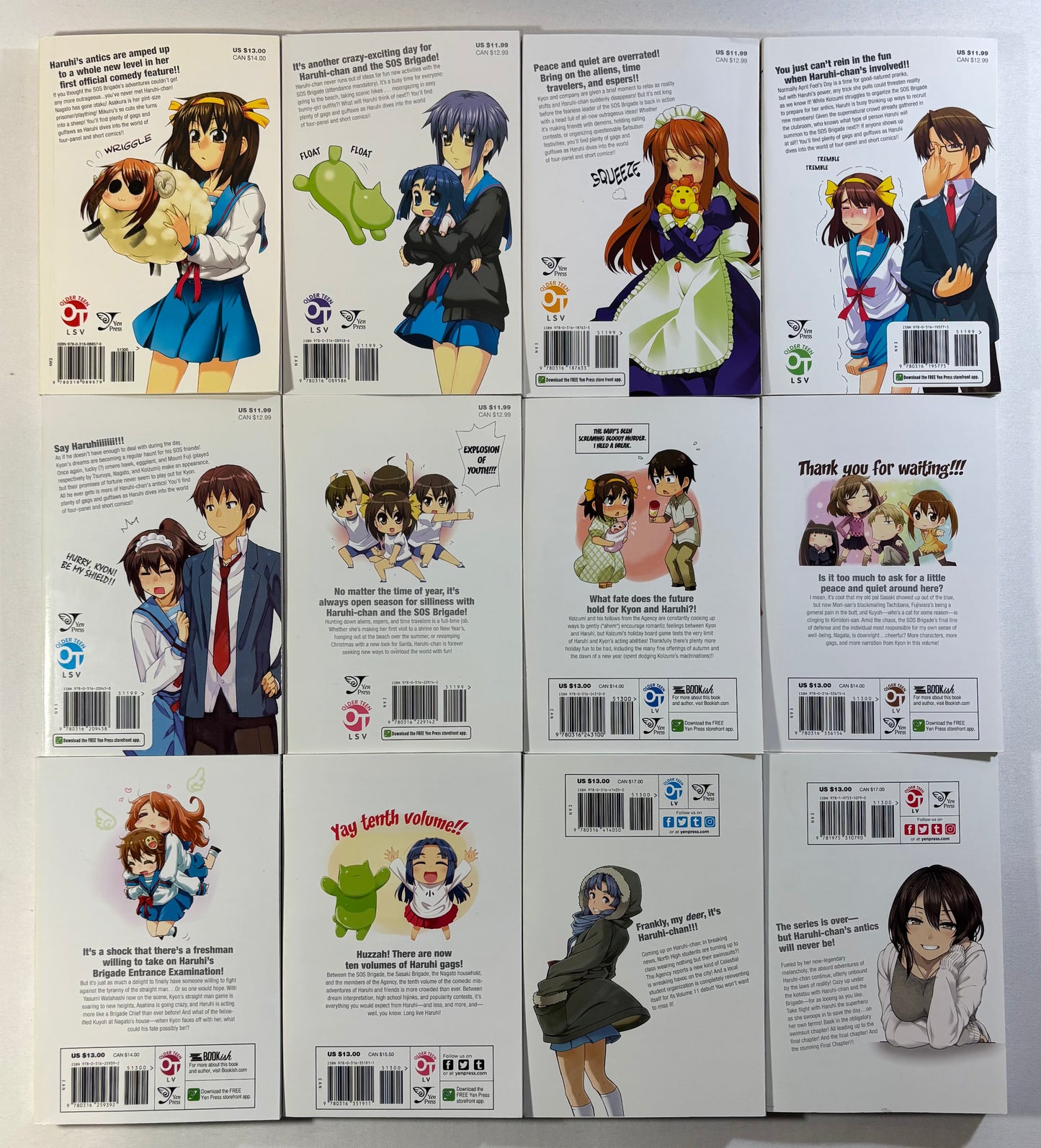 The Melancholy of Suzumiya Haruhi-Chan 1-12 Complete Set