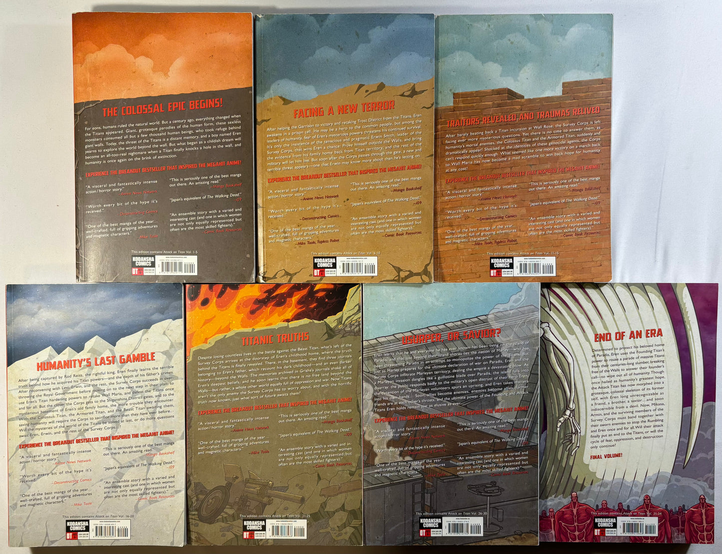 Attack on Titan Colossal Editions 1-7 Full Set