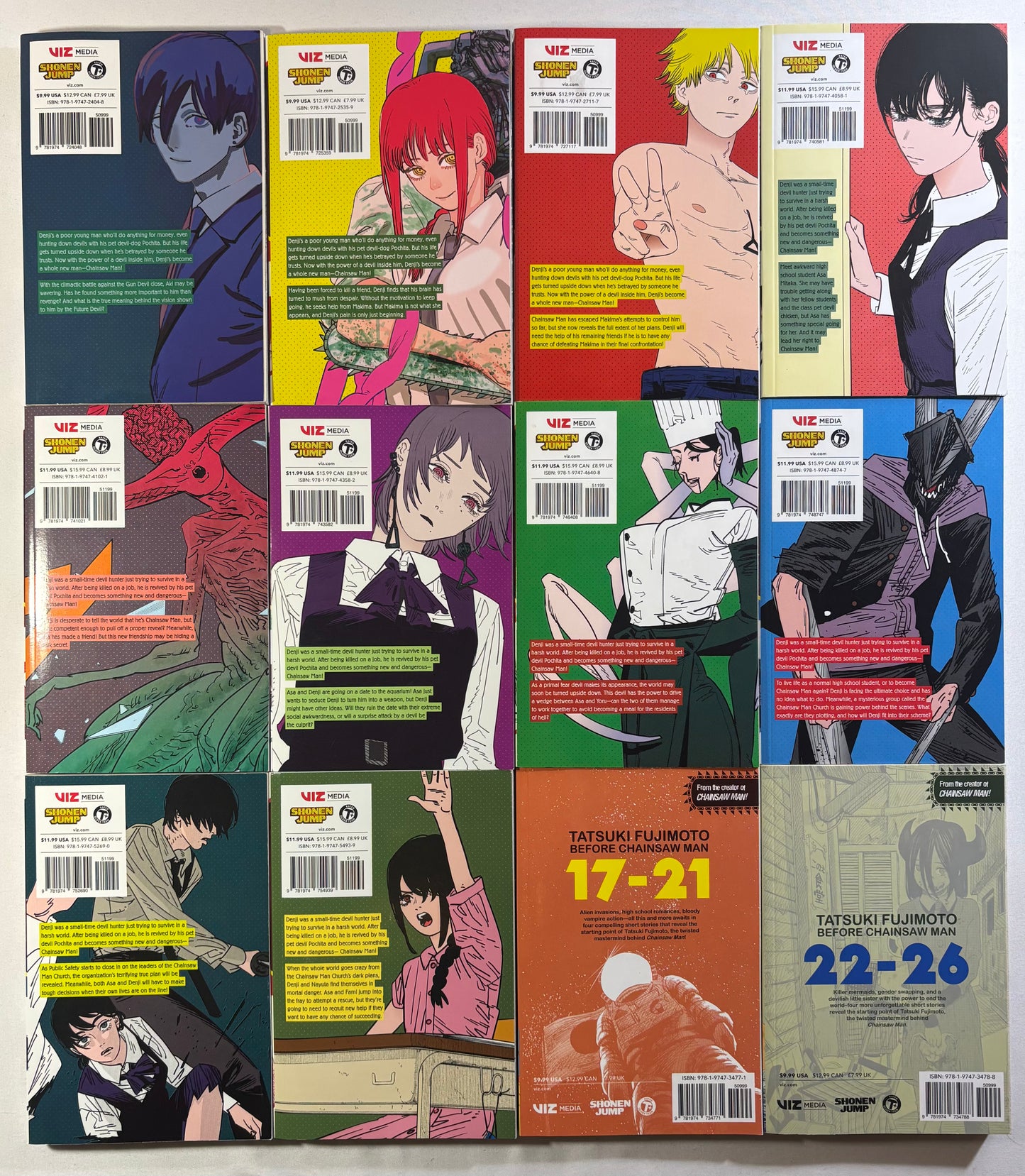 Chainsaw Man 1-18 Look Back 17-21, 22-26 Bundle Set
