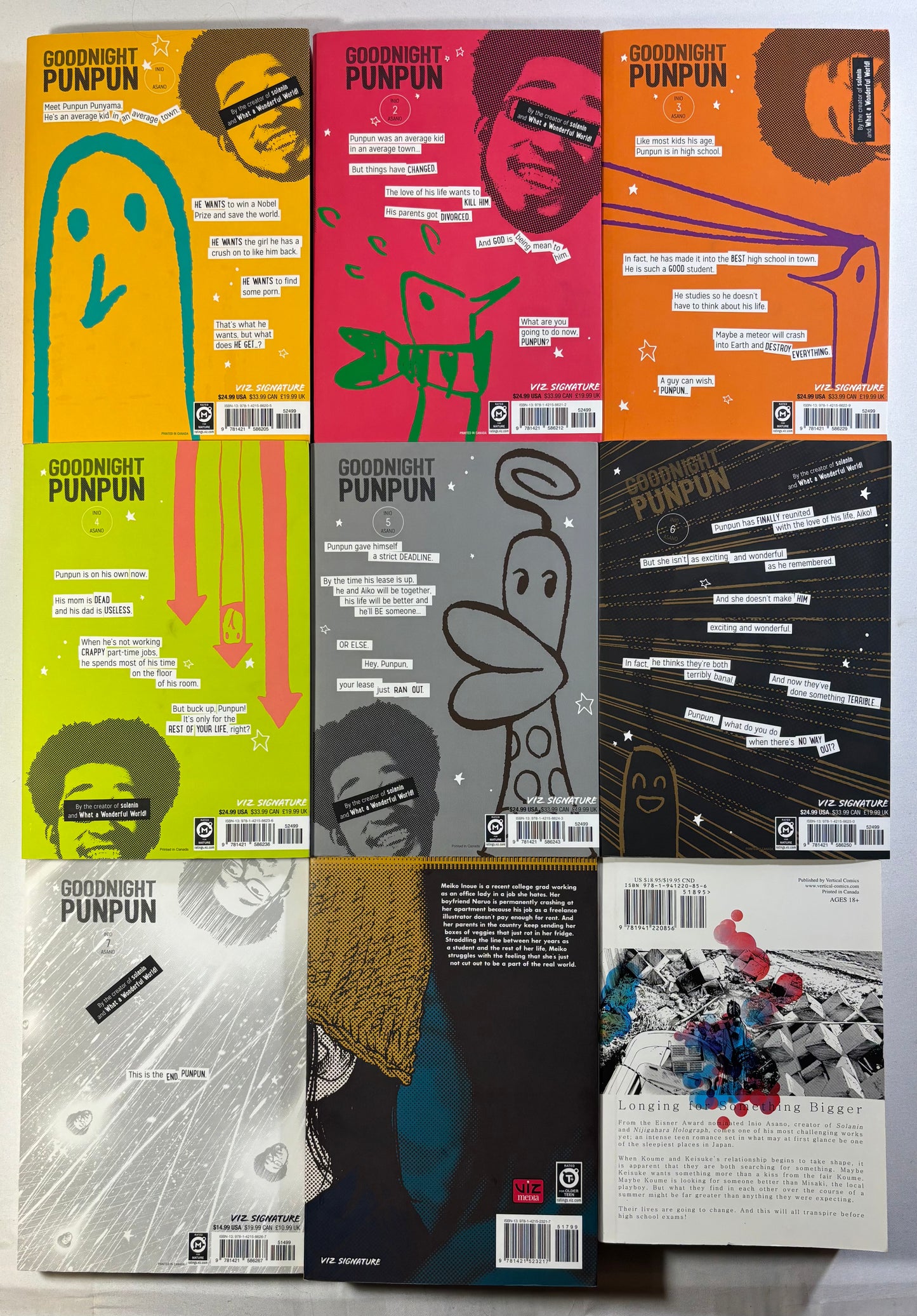 Goodnight Punpun 1-7 Full Set with Solanin and a Girl on the Shore Bundle